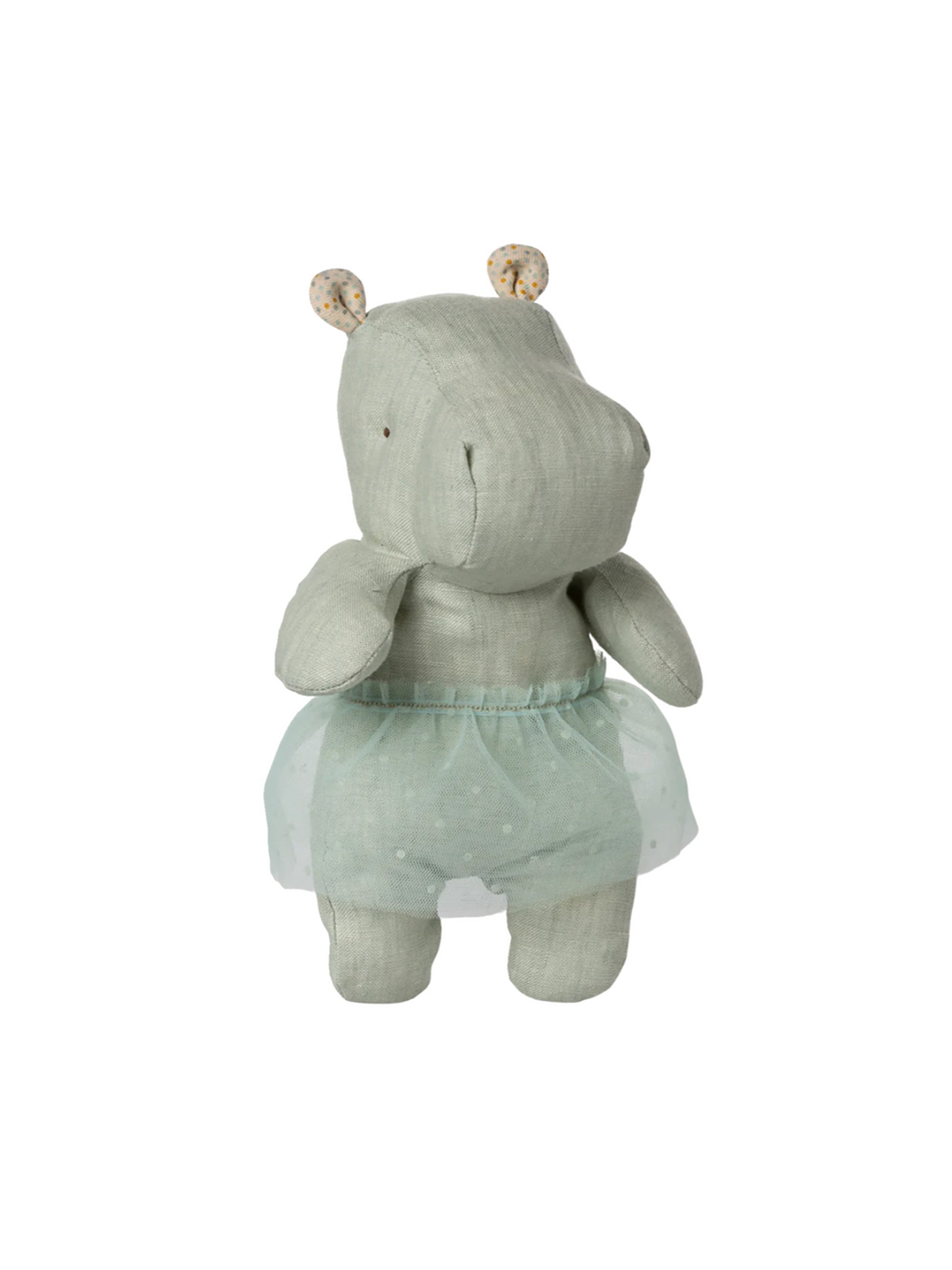 Maileg Safari Friends Small Hippo with Skirt Mint Weston Table