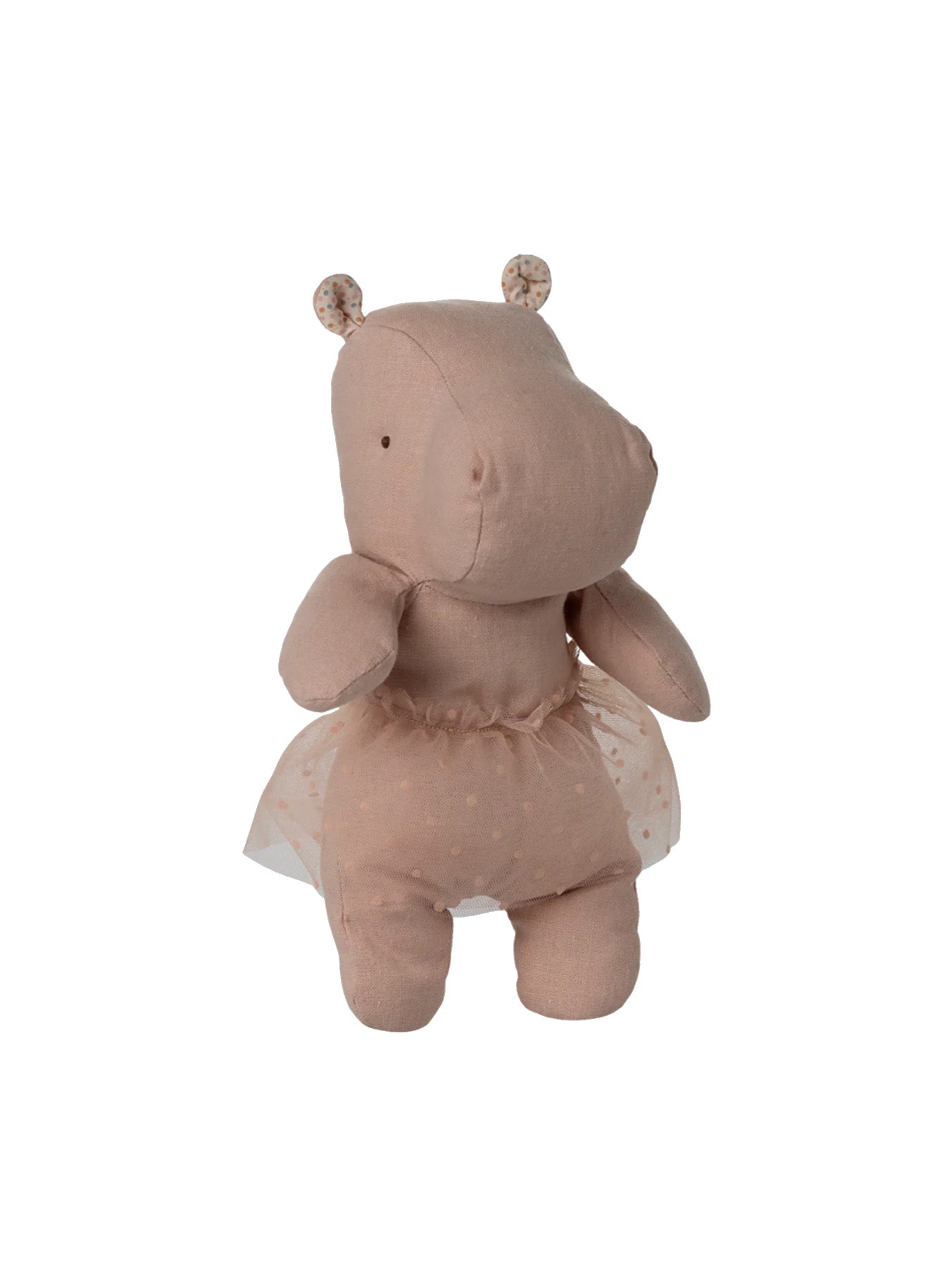 Maileg Safari Friends Small Hippo with Skirt Soft Rose Weston Table