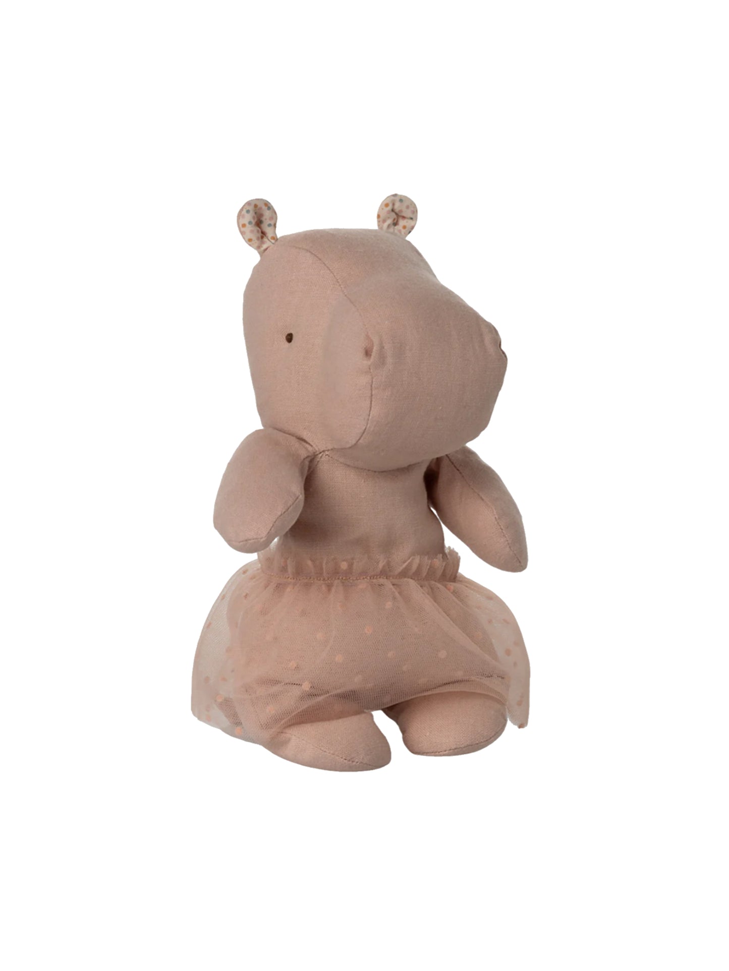 Maileg Safari Friends Small Hippo w/ Skirt Soft Rose Weston Table