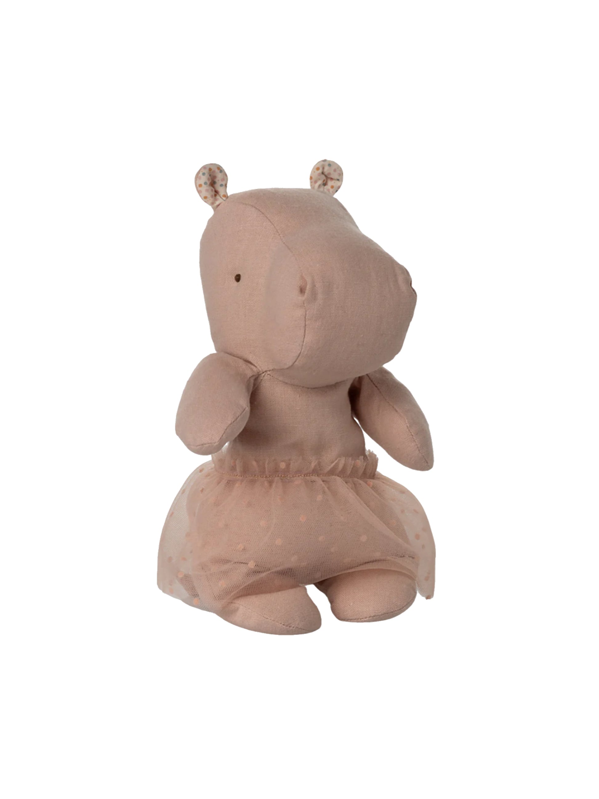 Maileg Safari Friends Small Hippo w/ Skirt Soft Rose Weston Table