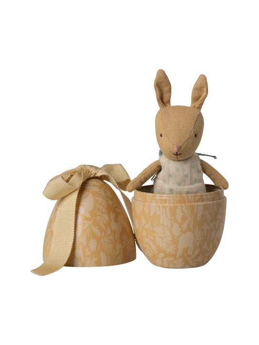 Maileg Small Easter Egg with Micro Rabbit Cream Yellow Weston Table