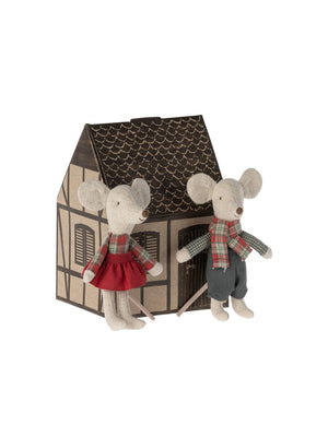  Maileg Winter Mice Twins Little Brother and Sister Weston Table 