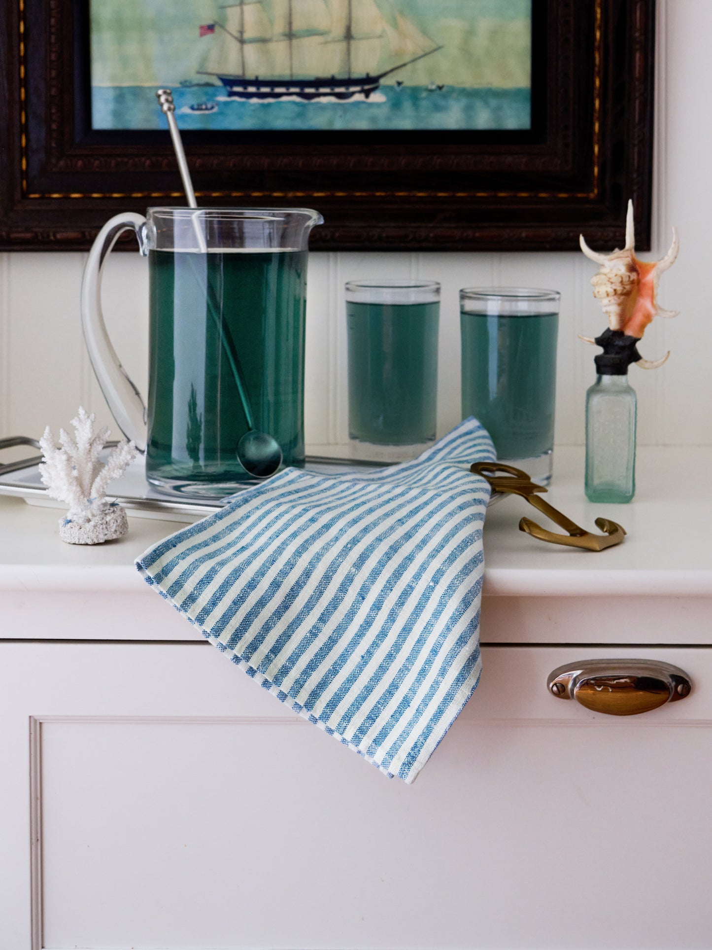 Malibu Stripe Linen Napkins Weston Table