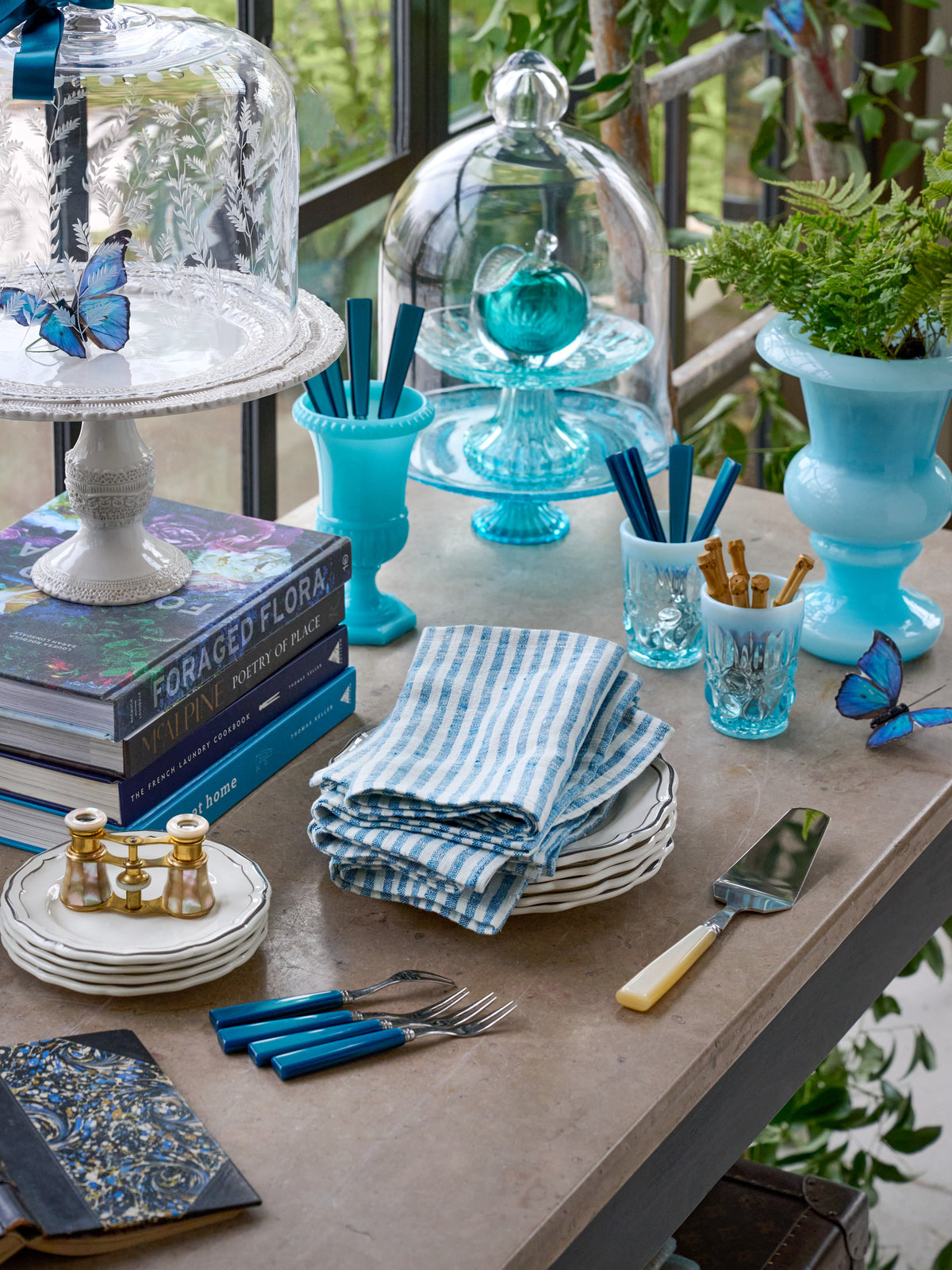 Malibu Stripe Linen Napkins Weston Table