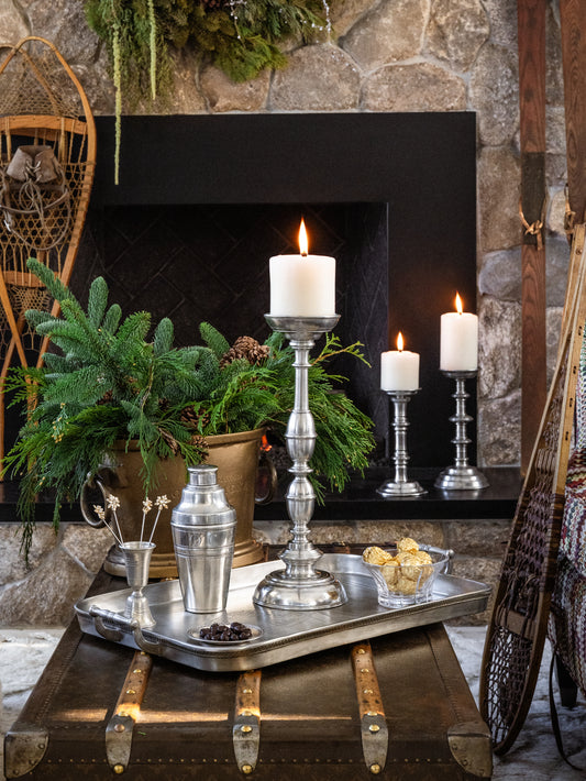 MATCH Pewter Siena Pillar Candlestick Weston Table