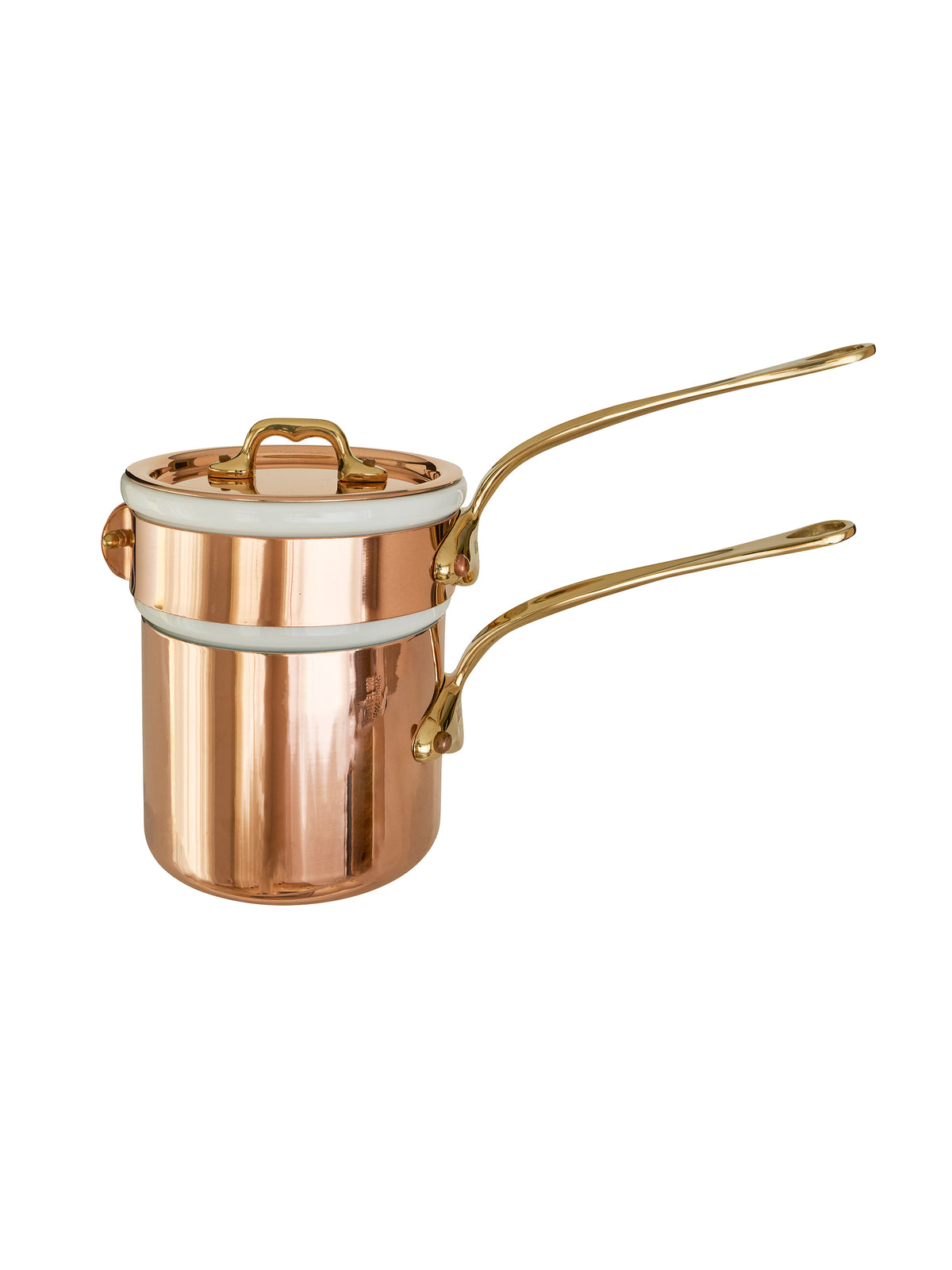 Mauviel Copper Double Boiler with Porcelain Insert 0.8 Liters Weston Table