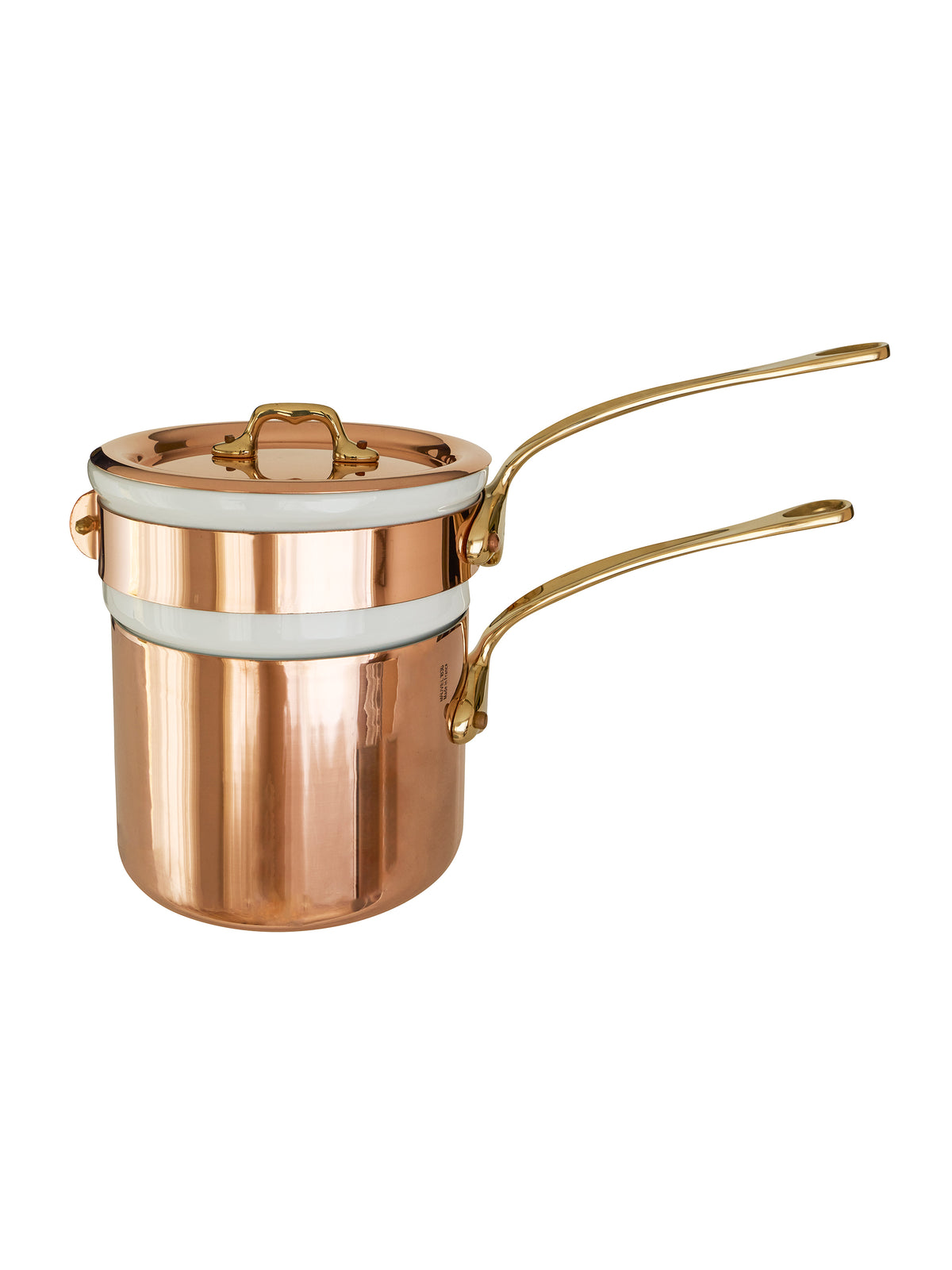 Mauviel Copper Double Boiler with Porcelain Insert 1.5 Liters Weston Table
