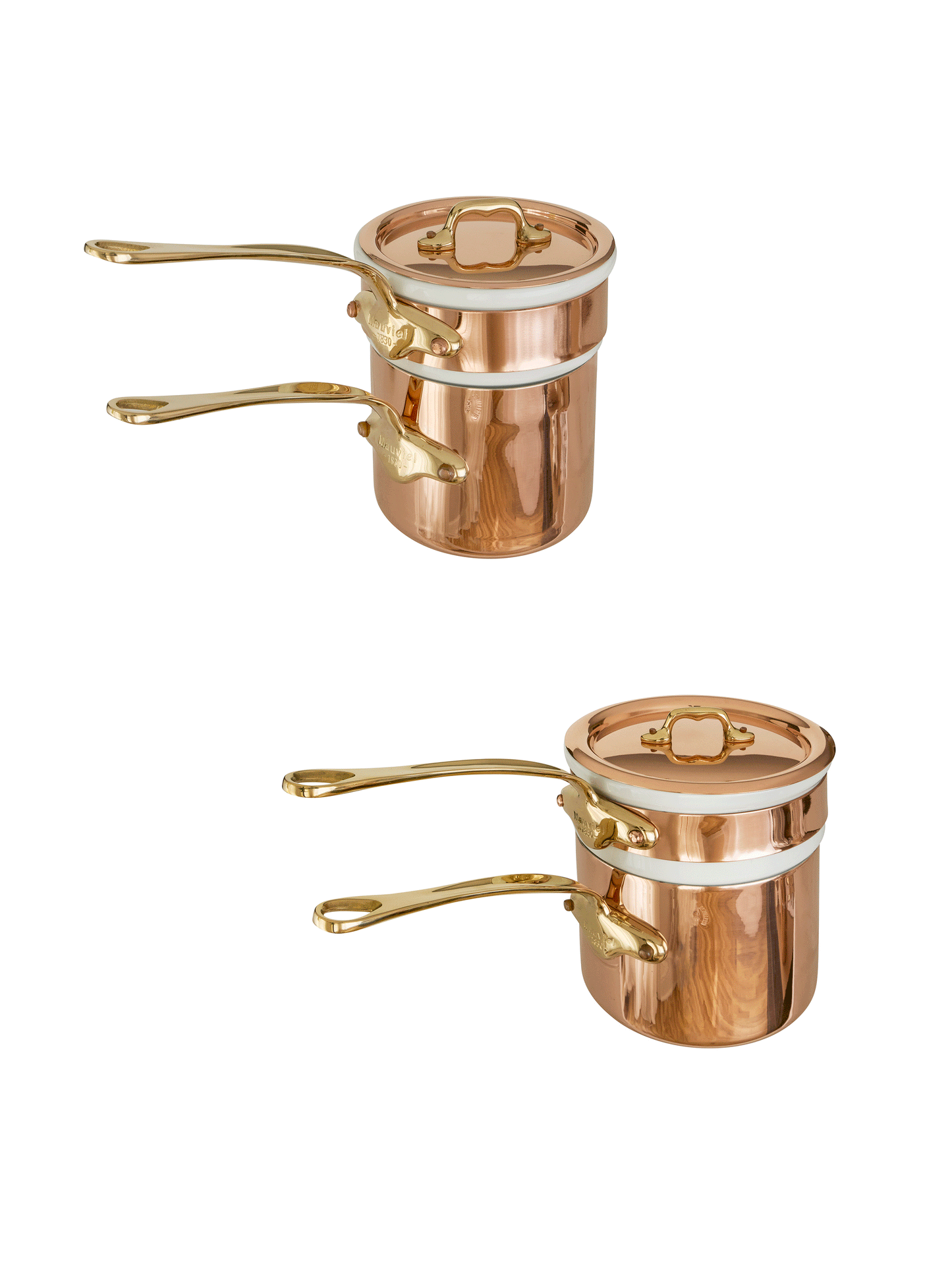 Mauviel Copper Double Boiler with Porcelain Insert Weston Table