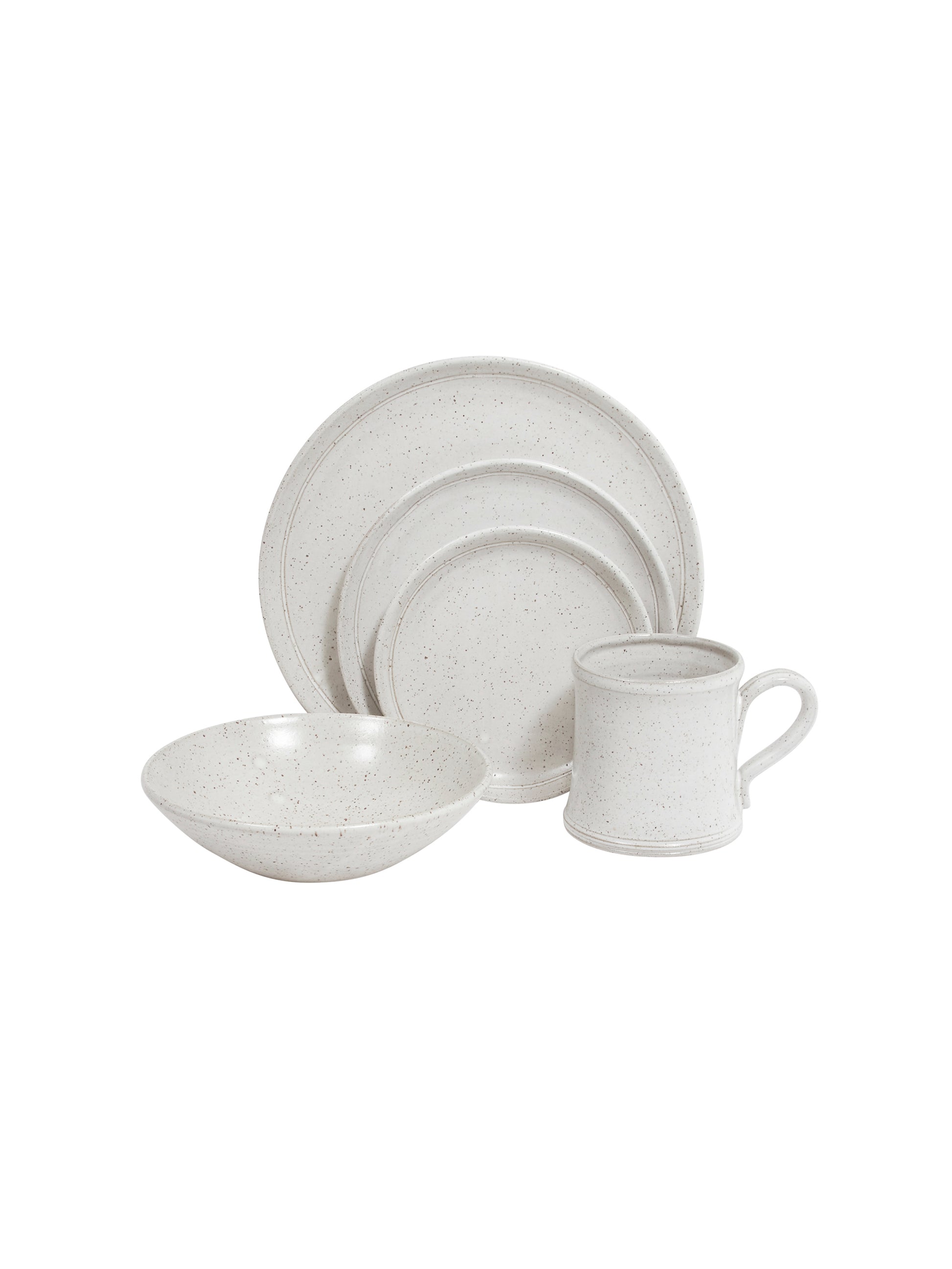 McQueen Pottery Speckled Dinnerware 5 Piece Place Setting Weston Table