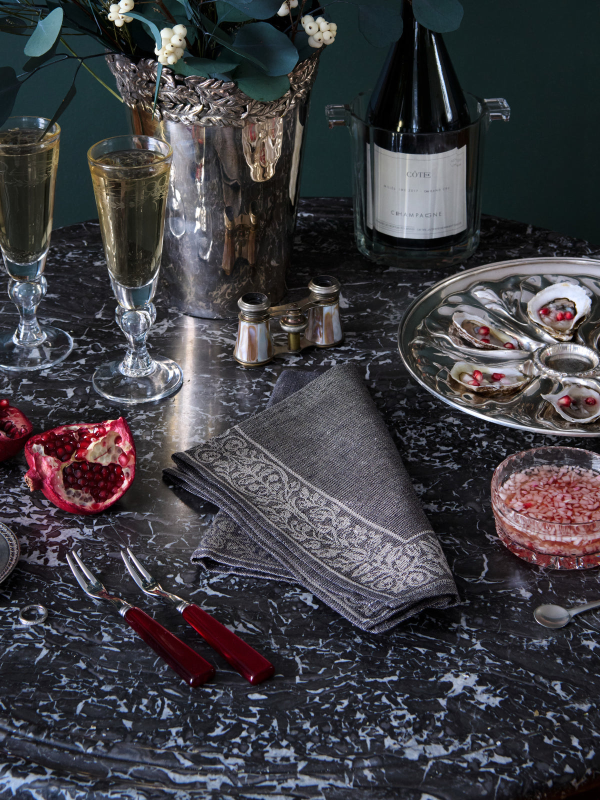 Medici Anthracite Linen Collection Napkins Weston Table