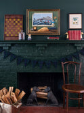 Melville's Inspiration Jenness Cortez 1998 Acrylic on Mahogany Wood Panel Painting Weston Table