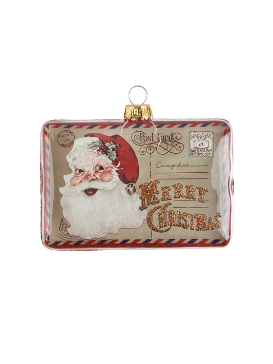 Merry Christmas Postcard Ornament Weston Table