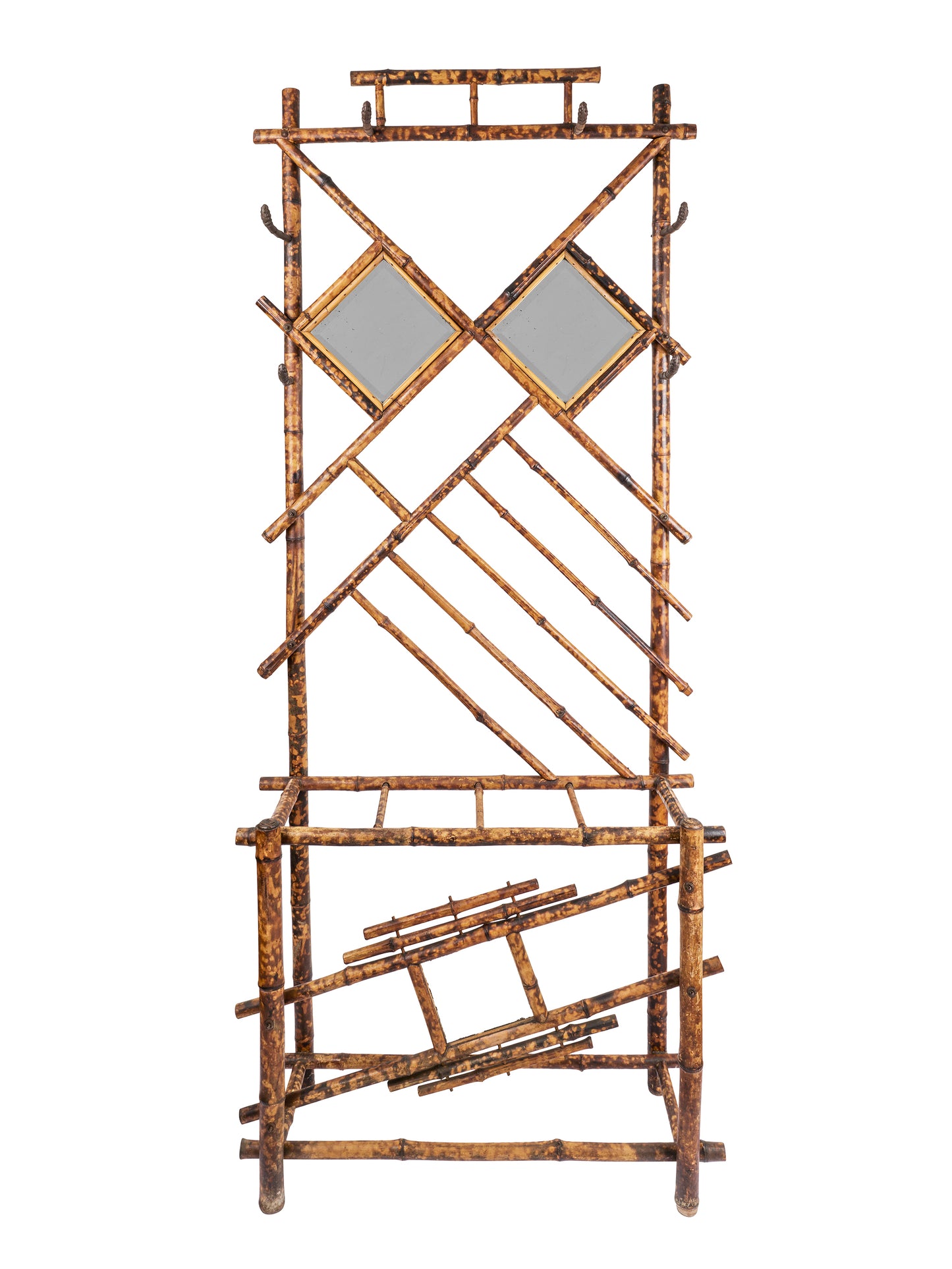 Vintage Mid Century Bamboo Hall Tree Weston Table