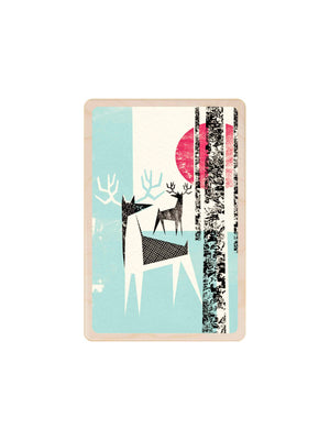  Mid Winter Stags Wooden Postcard Weston Table 