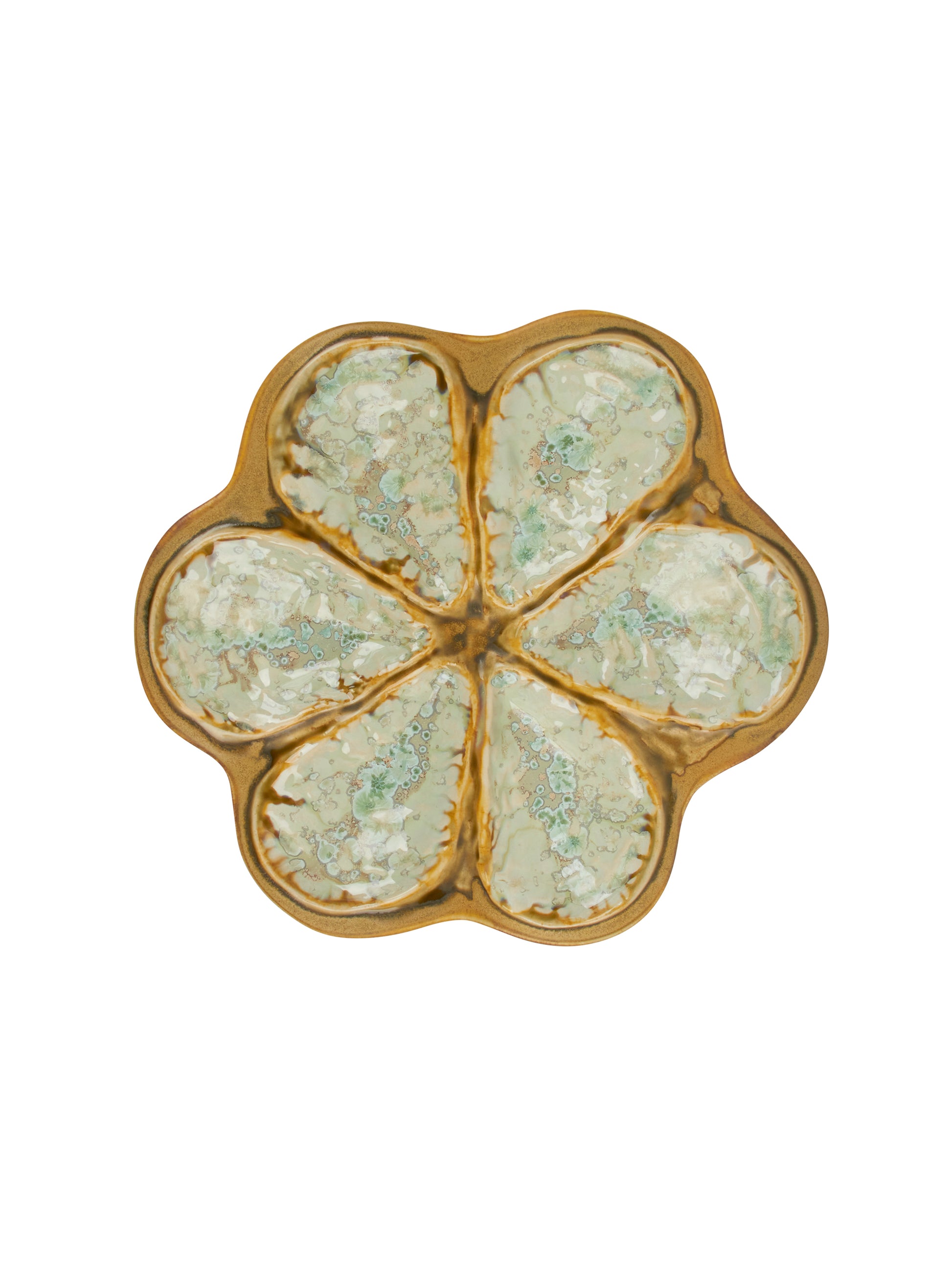 Mint and Tortoise Oyster Plate Weston Table