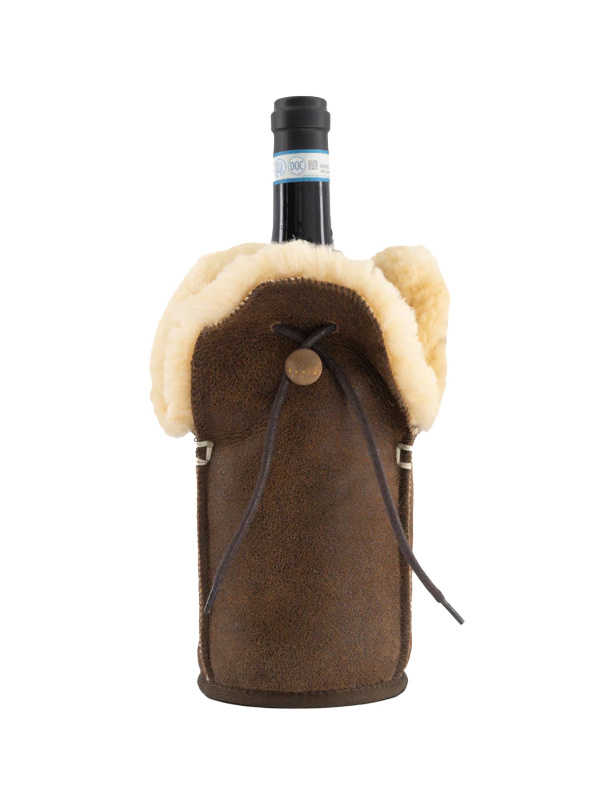 Mocha Leather Bottle Cooler Weston Table