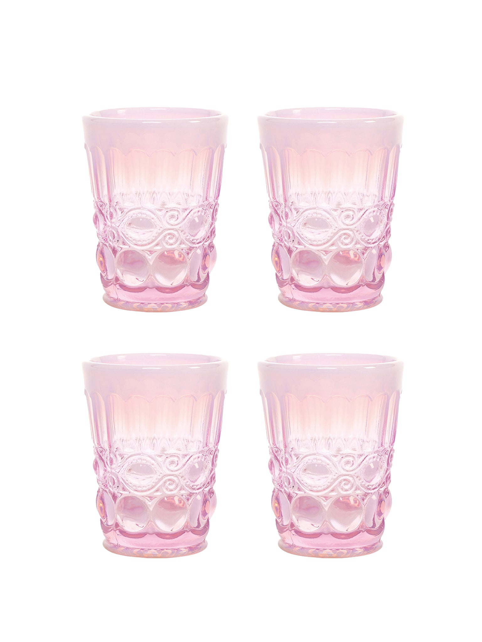 Mosser Glass Eye Winker Tumbler Set Pink Opal Weston Table SP