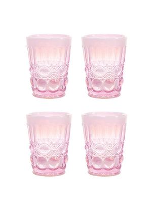  Mosser Glass Eye Winker Tumbler Set Pink Opal Weston Table SP 