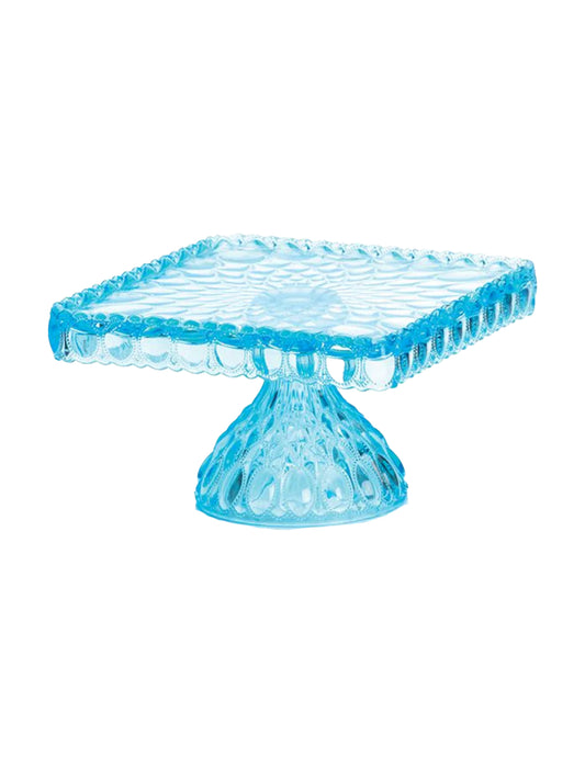 Mosser Aqua Elizabeth Square Cake Plate Weston Table