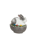 Mosser Glass Black and White Bunny on Nest Dish Weston Table