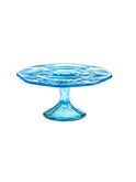 Mosser Glass Blue Thistle Cake Plate Small Weston Table