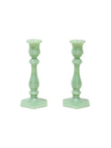 Mosser Glass Jade Candlestick Pair Weston Table