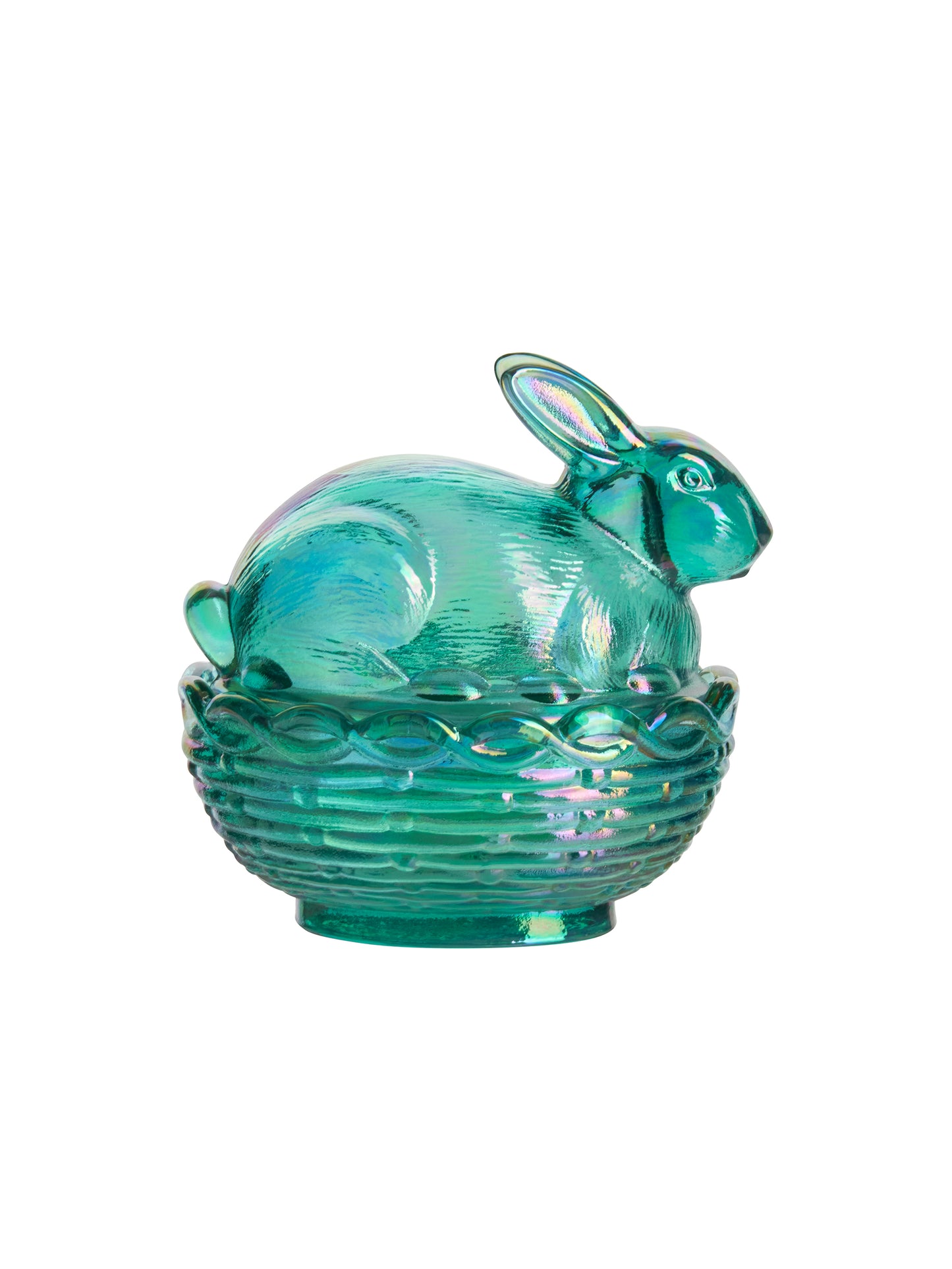 Mosser Glass Teal Carnival Bunny Weston Table