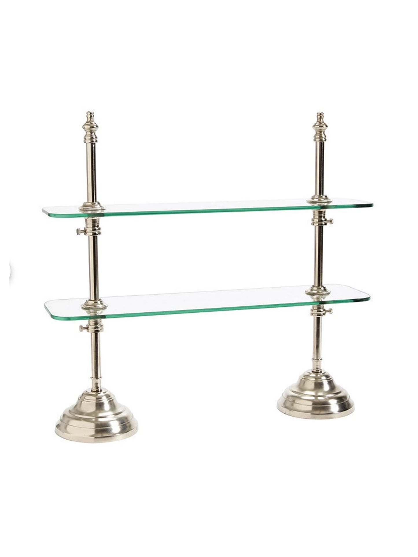 Nickel Plated Glass Two Tier Serving Stand Weston Table