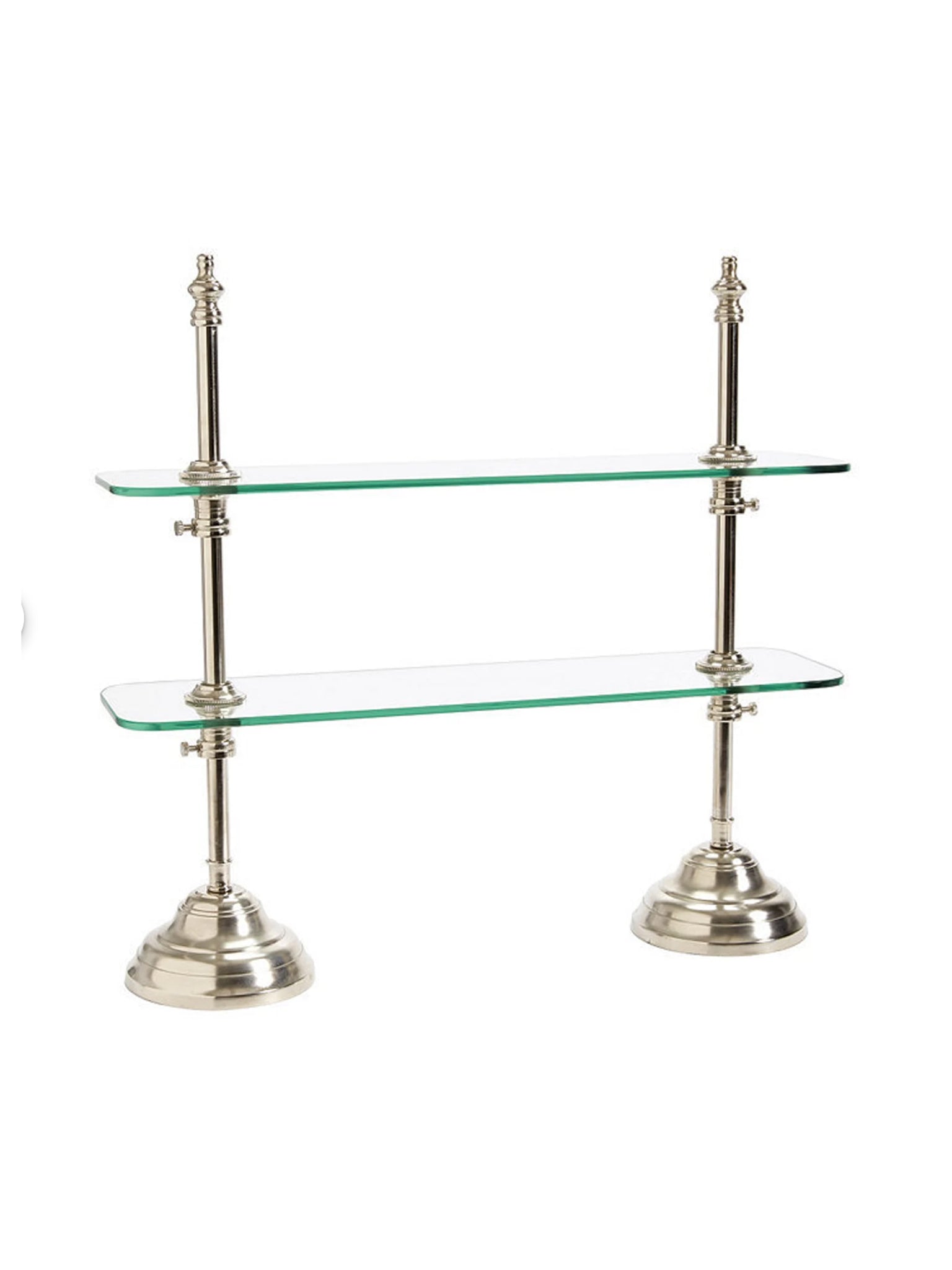 Nickel Plated Glass Two Tier Serving Stand Weston Table