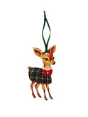 Nostalgic Deer Ornament Black Watch Plaid Sweater Weston Table