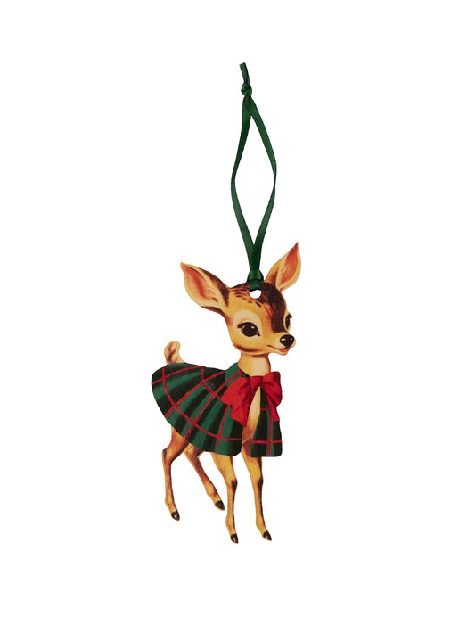 Nostalgic Deer Ornament Green & Red Cape Weston Table