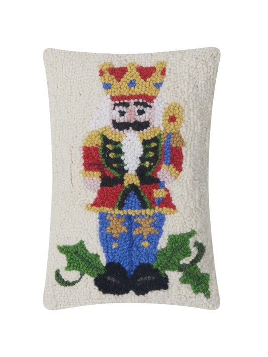 Nutcracker White Wool Hook Pillow Weston Table