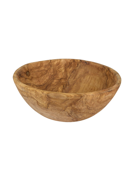 Olive Wood Large Round Serving Bowl One Weston Table