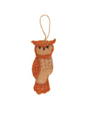 Owl Hand Stitched Felt Ornaments Brown Weston Table