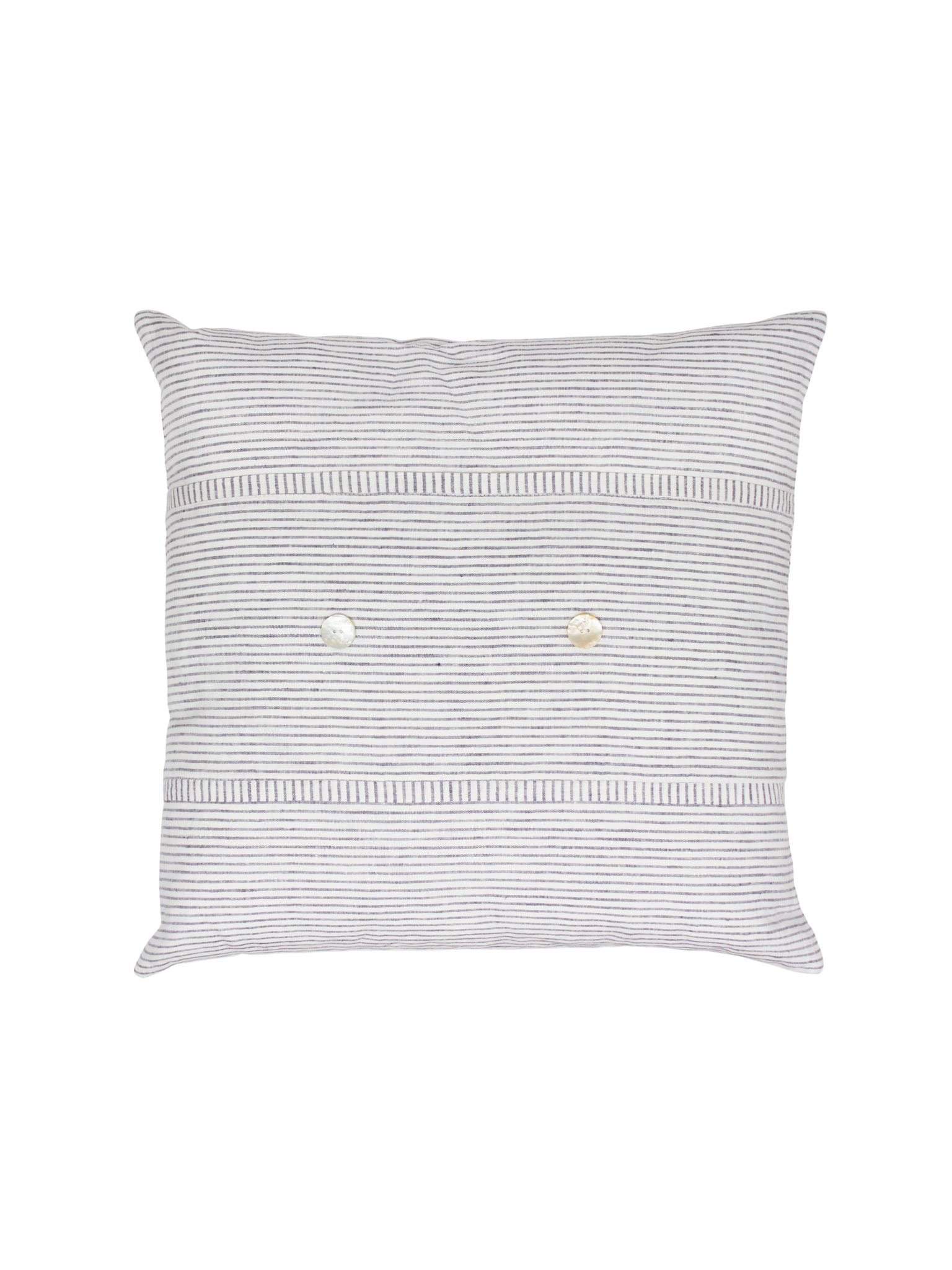 Oxford Stripe Button Pillow Weston Table