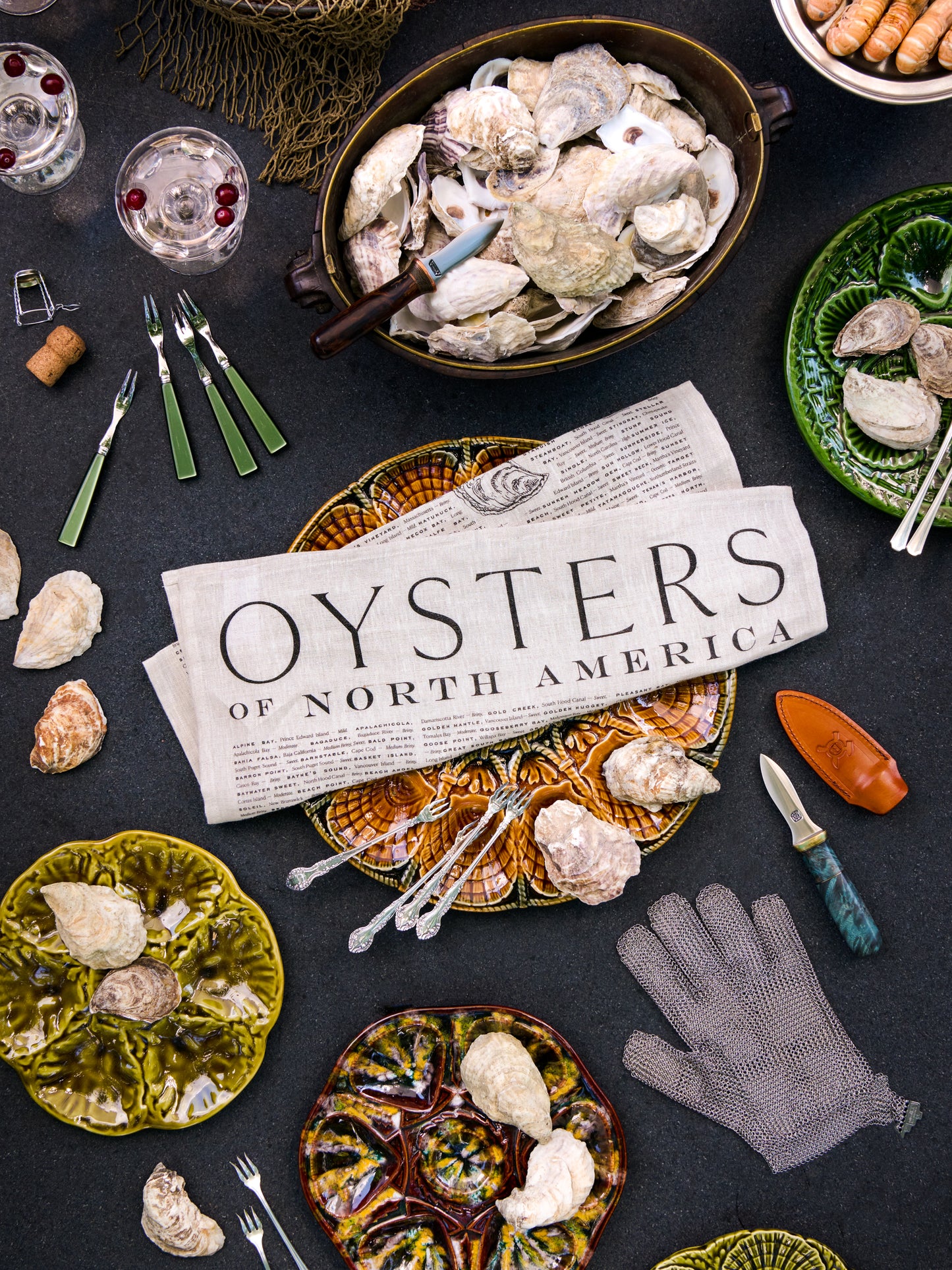 Oysters of North America Linen Kitchen Towel Weston Table