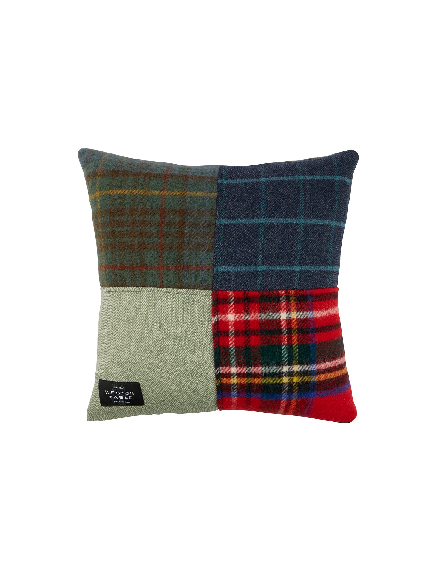 Patchwork Tartan and Tweed Pillow Weston Table