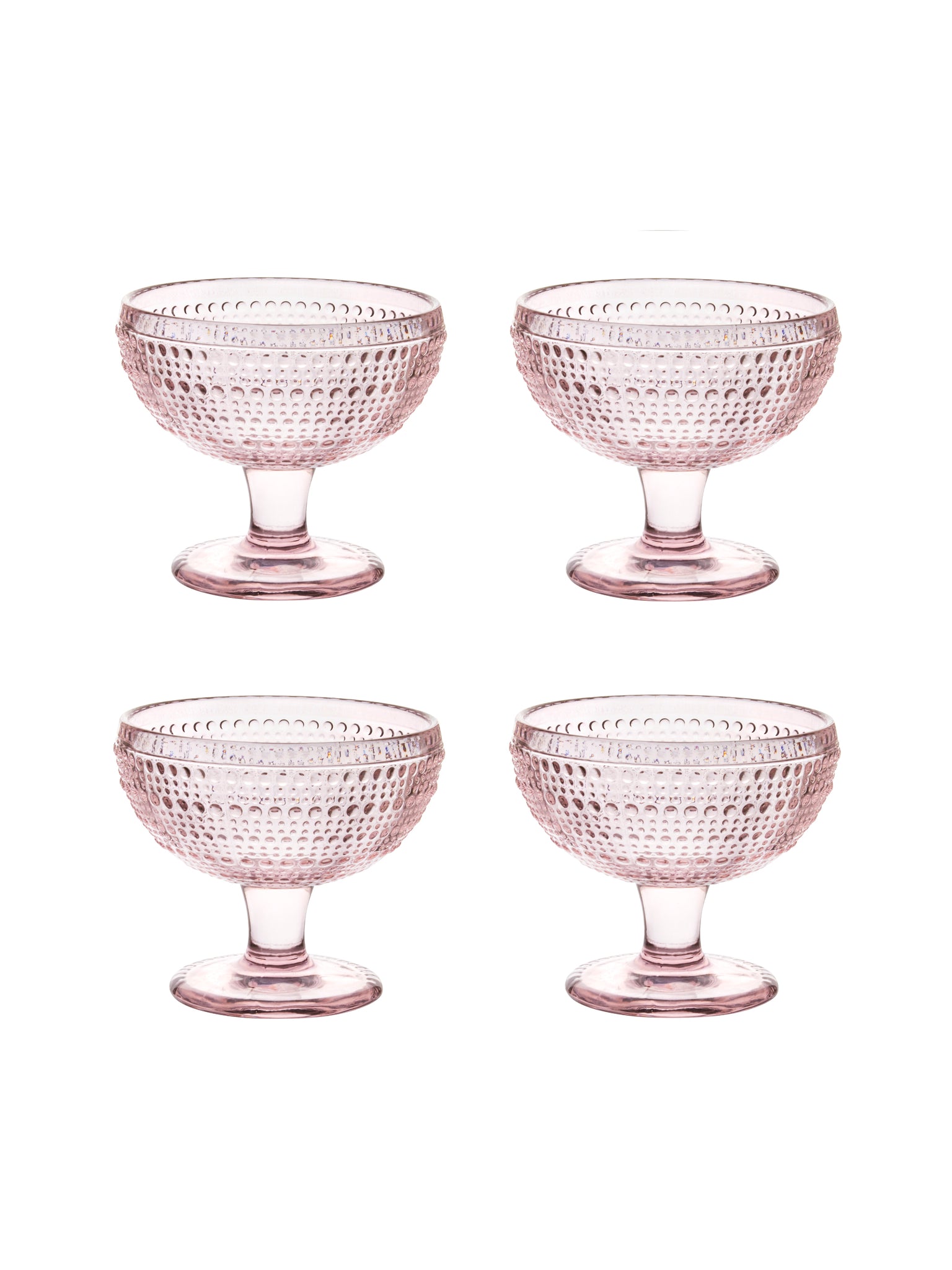 Pearls Pink Dessert Dishes Set of Four Weston Table