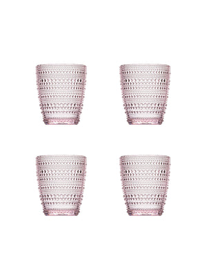  Pearls Pink Double Old Fashioned Glasses Set of Four Weston Table 
