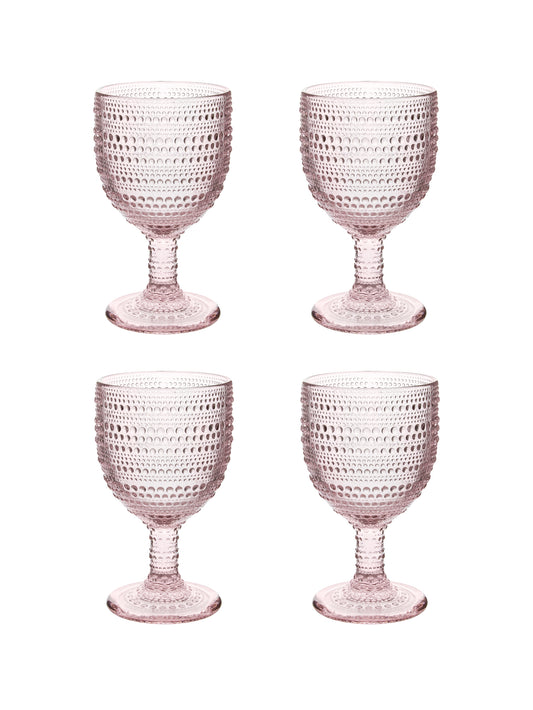 Pearls Pink Goblets Set of Four Weston Table