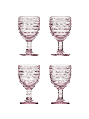  Pearls Pink Goblets Set of Four Weston Table 