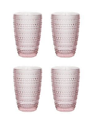  Pearls Pink Highball Glasses Set of Four Weston Table 