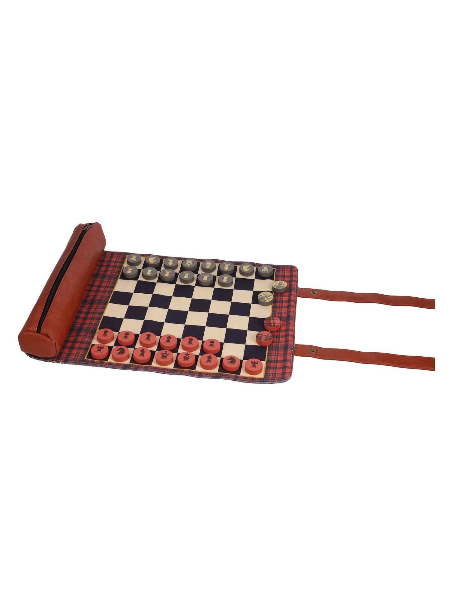 Pendleton Red Black Check Pattern Chess & Checkers Weston Table