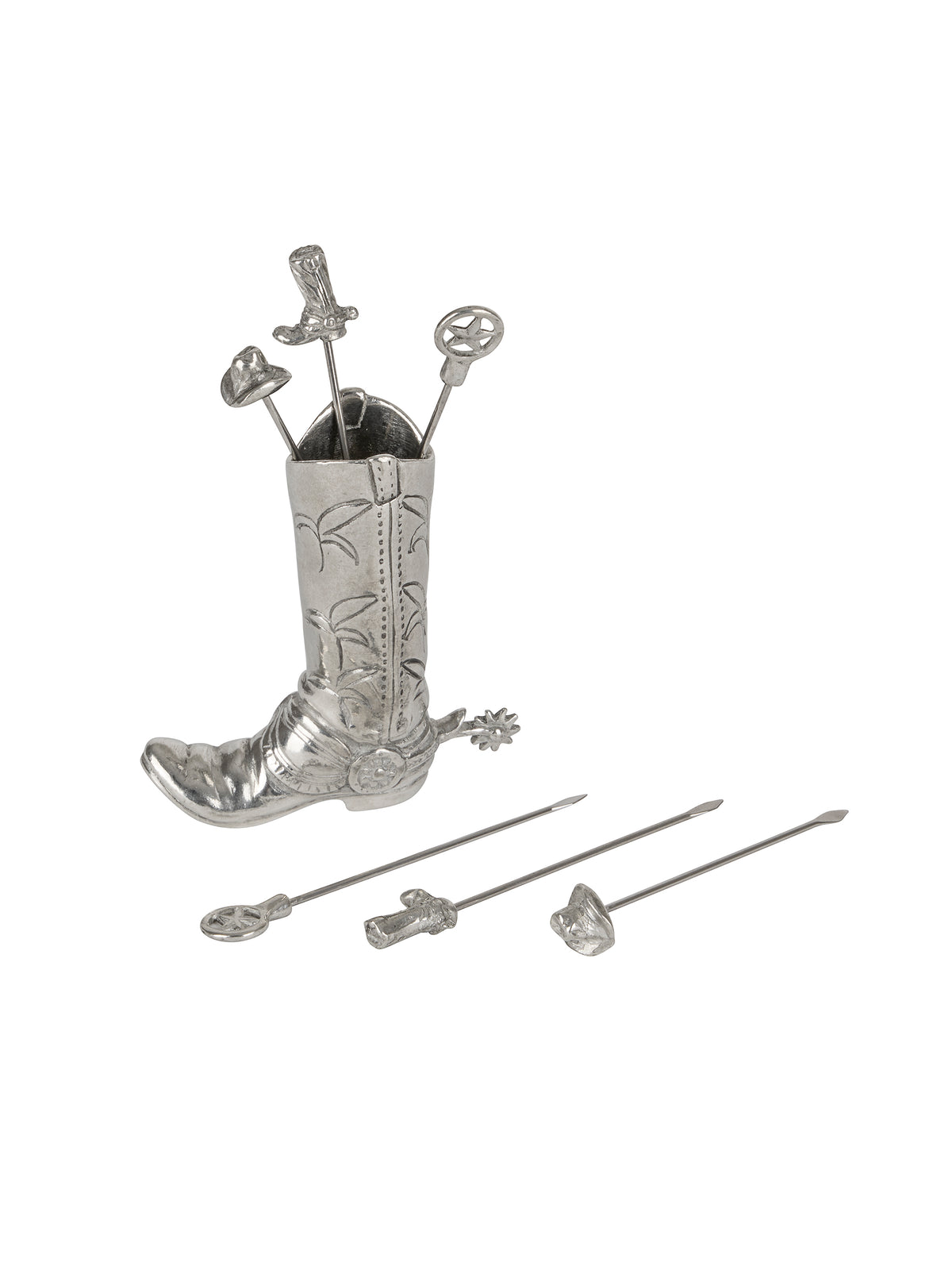 Pewter Cowboy Boot Cheese Picks Weston Table