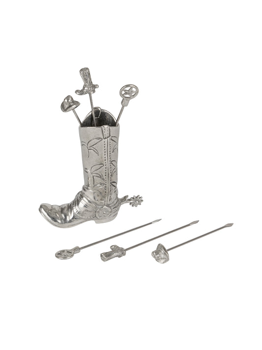Pewter Cowboy Boot Cheese Picks Weston Table