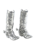 Pewter Cowboy Boot Salt and Pepper Set Weston Table