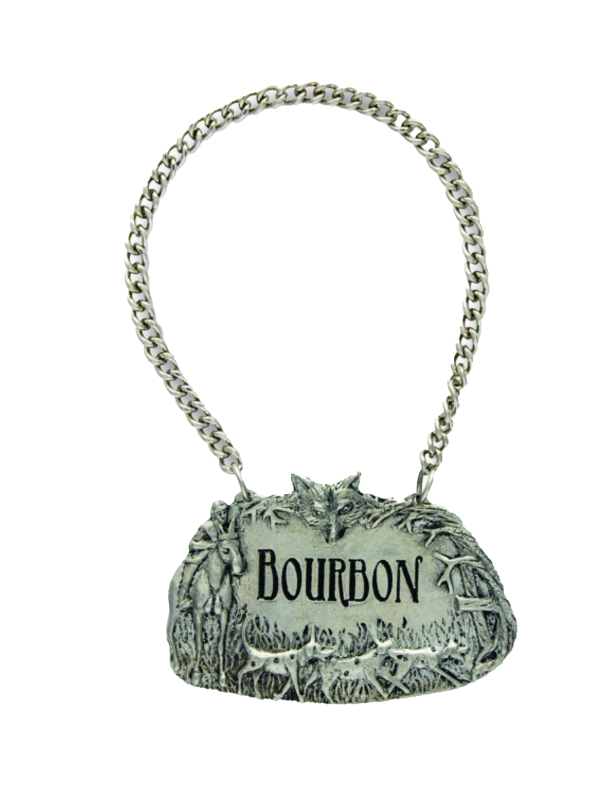 Pewter Hunting Dog Bourbon Decanter Tag Weston Table