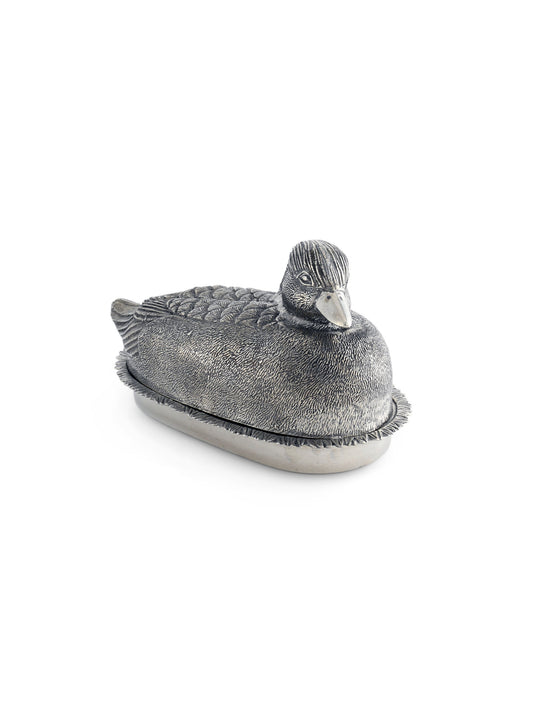 Pewter Mallard Duck Butter Dish Weston Table