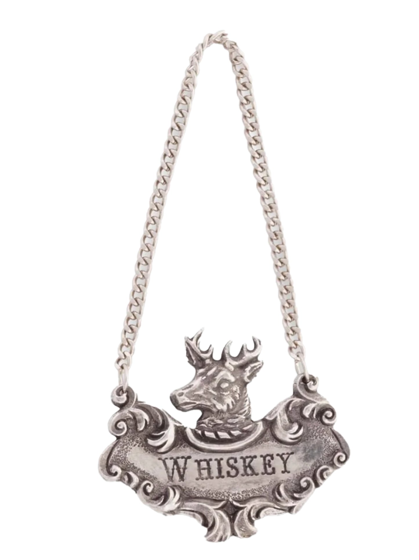 Pewter Spirits Decanter Tag Whiskey Weston Table