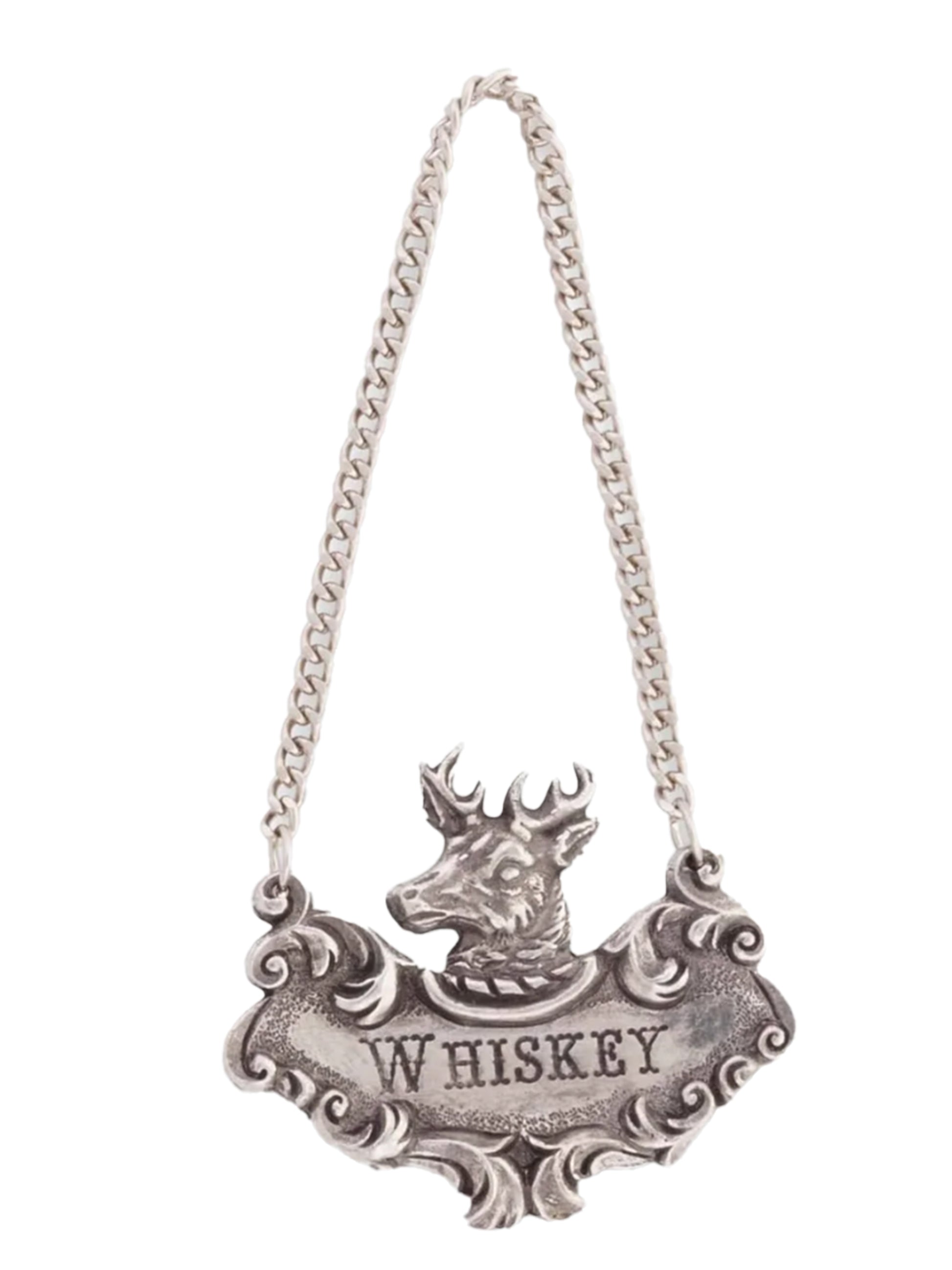 Pewter Spirits Decanter Tag Whiskey Weston Table